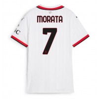 AC Milan Alvaro Morata #7 Vieraspaita Naiset 2024-25 Lyhythihainen